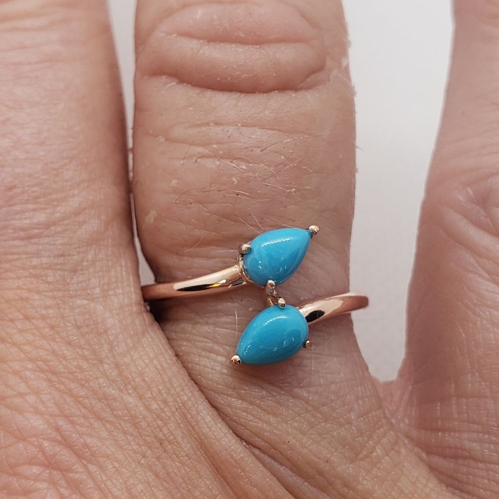 Sleeping Beauty Turquoise Bypass Ring - Picture 4 of 13